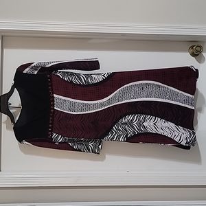 Medium burgundy and black dress